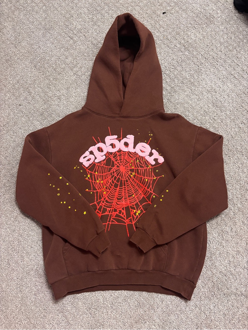 Spider worldwide sp5der hoodie brown